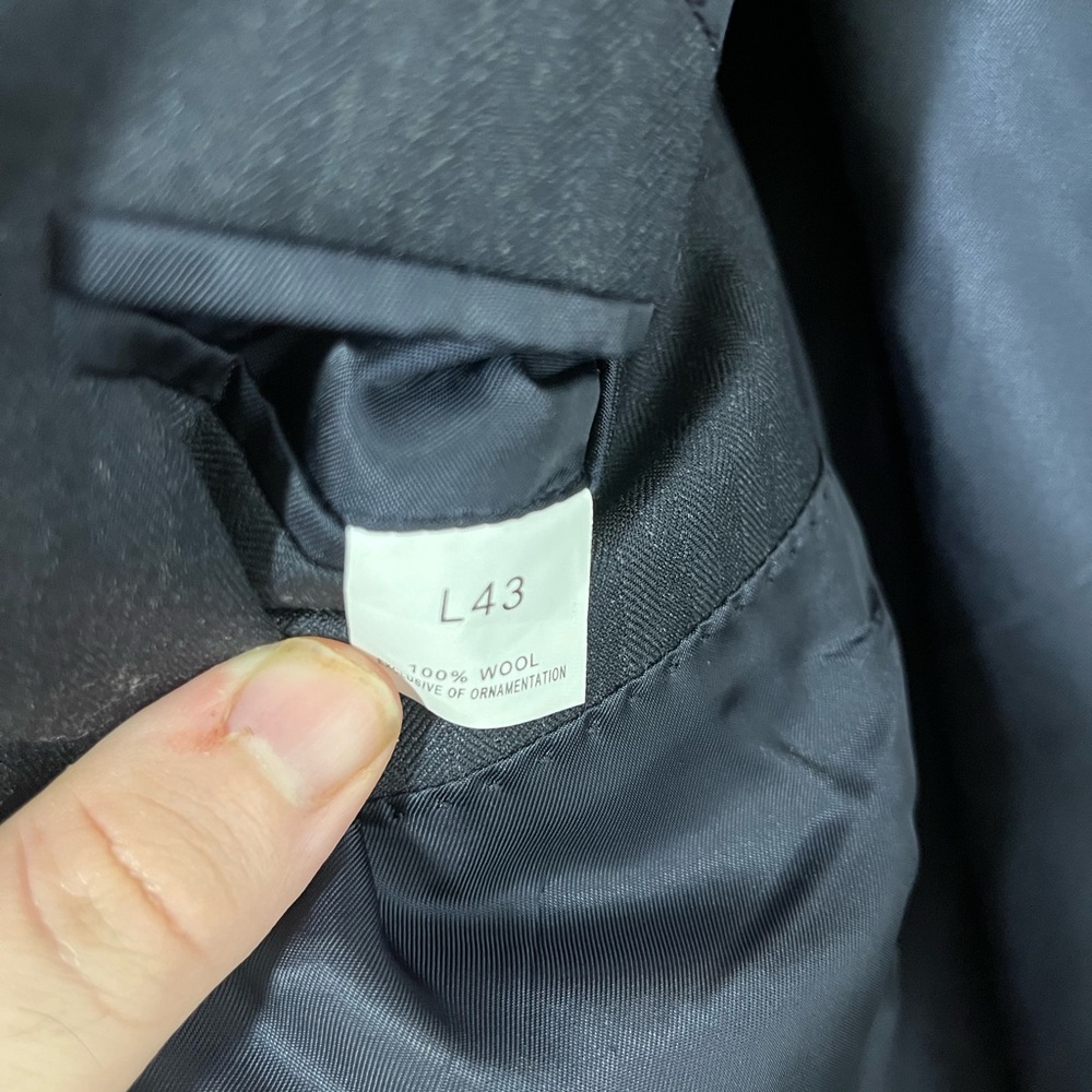 Joseph A Bank 100% WOOL Navy Blue/grey sports coat suit jacket SIZE 43 - Picture 5 of 6